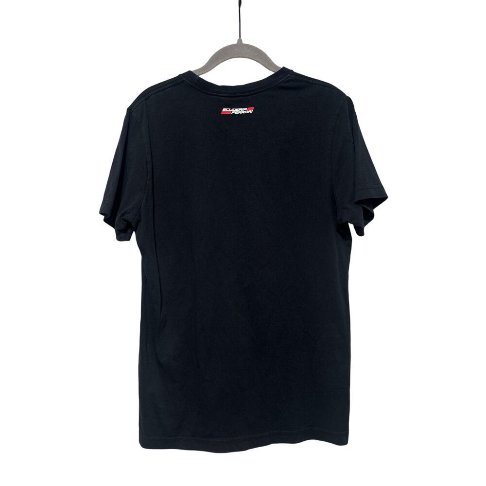 Ferrari Black Red Stripe Logo T-Shirt Small - Picture 7 of 7